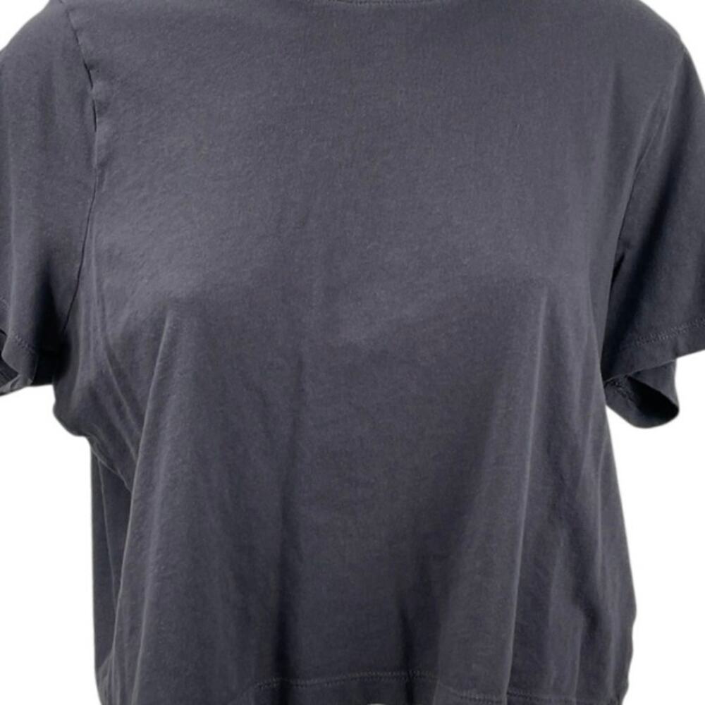 Madewell Women's Black Boxy Short Sleeve Crew Neck Crop T Shirt Tee Top Size M - Picture 2 of 6